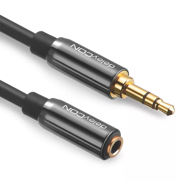 deleyCON PREMIUM HQ Stereo Audio Klinken Kabel / 3,5mm Stecker zu Buchse [3m] 2