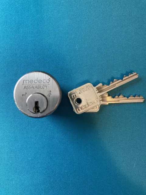 Medico M3 Biaxial 1-1/4”mortice cylinder with 2 keys satin finish