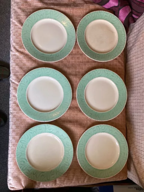 6 Art Deco Burleigh Ware Balmoral Medium Size Plates 22.5cm