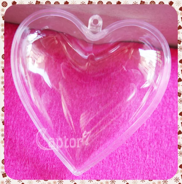 1 CUORE TRASPARENTE IN ACRILICO APRIBILE DA DECORARE 8 CM PLEXIGLASS plastica