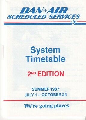 Dan-Air timetable 1987/07/01 (UK)