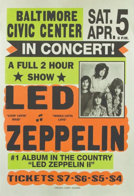 Led Zeppelin Reproduction 4" x 6" Mini Concert Poster Free Top Loader  #3