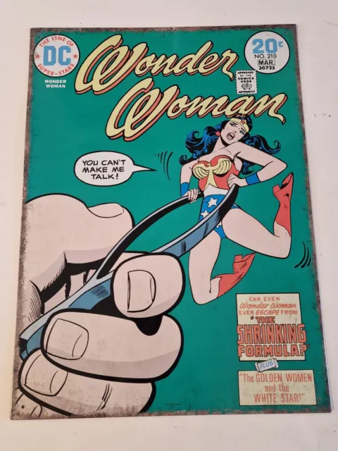 Wonder Woman #210 The Shrinking Formula DC Superstars Metal Plaque   Sign
