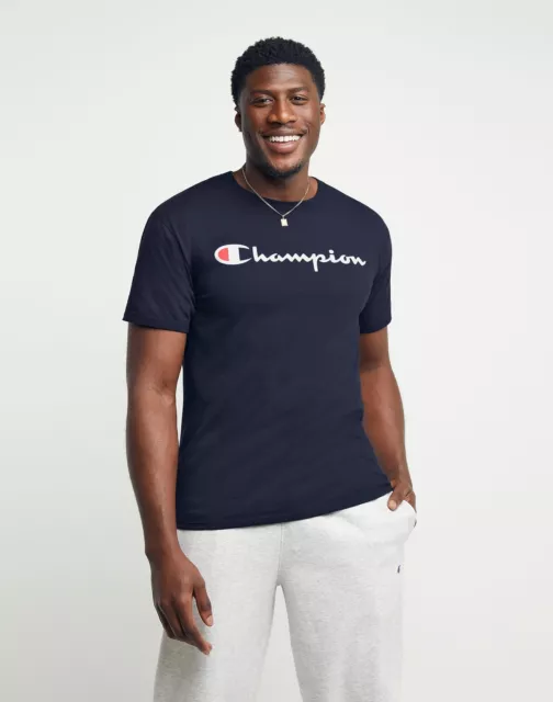 Champion T-Shirt Tee Men's Script Logo Jersey Tee Short Sleeve Authentic Classic