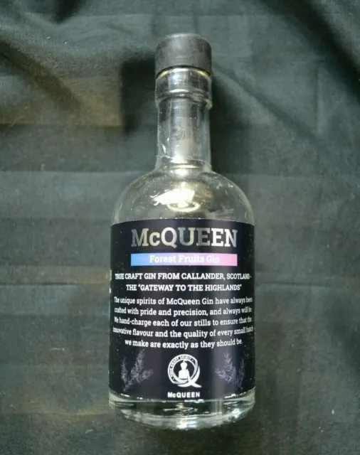 McQueen Forest Fruits Gin Callender Scotland Miniature 10cl EMPTY Glass Bottle
