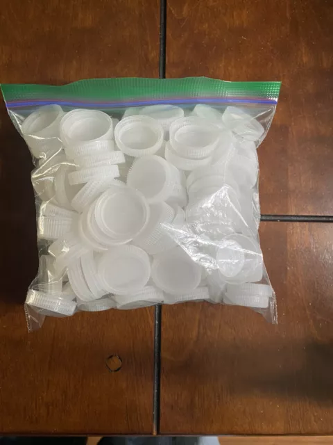 Lote de 600 tapas de botellas de agua de plástico blancas transparentes suministro de arte y artesanía