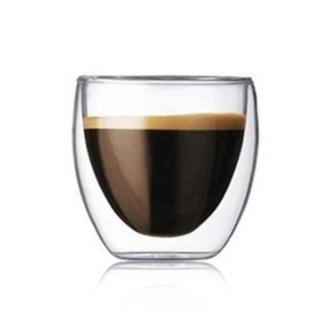 Tazza in vetro a doppia parete CoolTouch - Adiabatico caffè freddo caldo - Bie//
