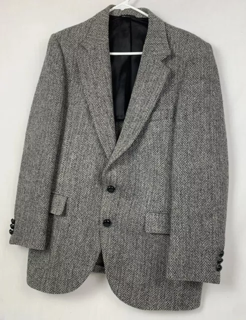 Harris Tweed Men's Blazer Sport Coat Two Button Wool Jacket Herringbone Medium