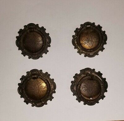 Circa 1920s 1930s Antique Drawer Pull Rings Set of  4