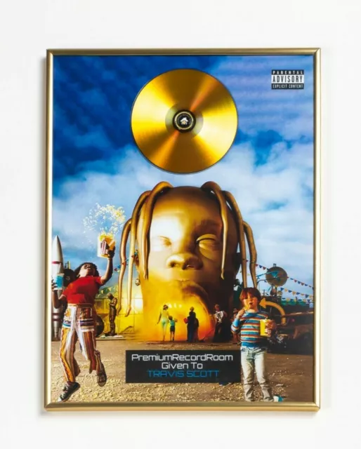 Travis Scott Poster, AstroWorld Poster, GOLD/ PLATINIUM CD, gerahmtes Poster