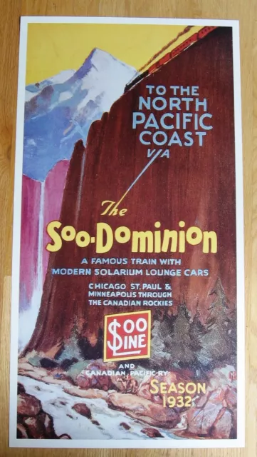 Vintage Poster Reprint Canadian Pacific Soo-Dominion 1932 Soo Line