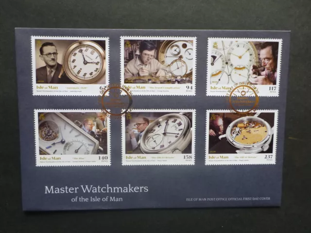 Isle Of Man 2020 Master Watchmakers Set 6 Stamps First Day Cover