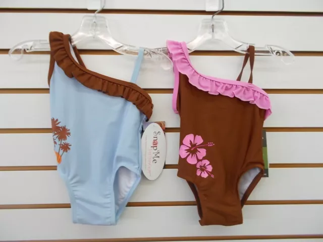 Infant & Toddler Girls Snap Me Diagonal Strap One Piece Swimsuits Size 6/9mo-3T