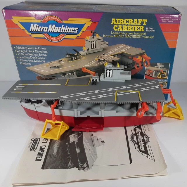 VINTAGE MICRO MACHINES Aircraft Carrier Playset Ship 1988 Galoob