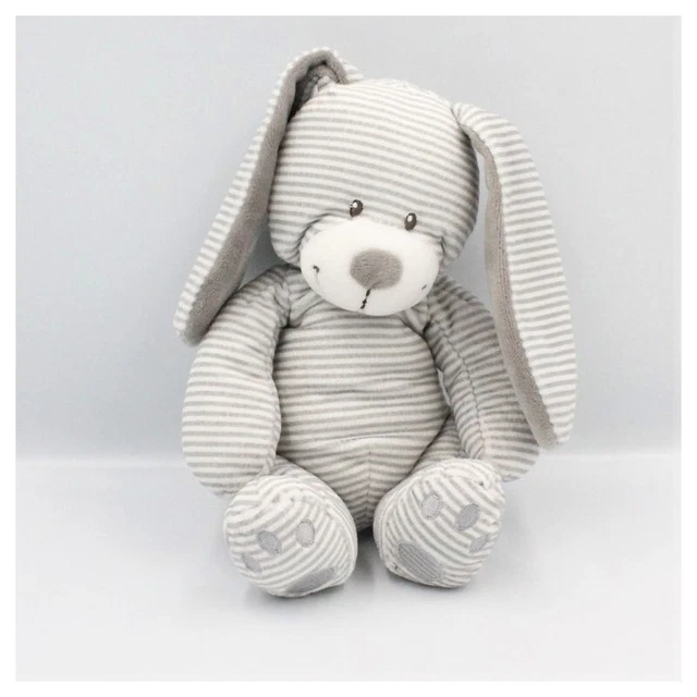 Doudou lapin blanc gris rayé SIMBA TOYS KIABI - 22330