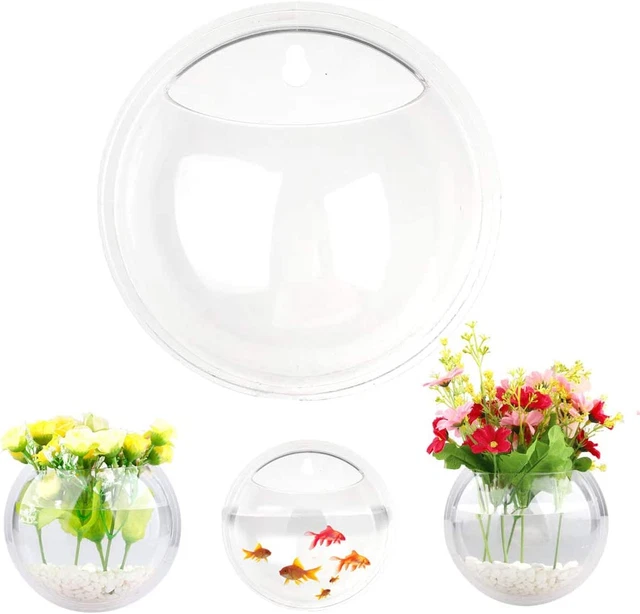 RSTYS Wall Hanging Fish Tank, 2 Pcs Mounted Bubble Tank Transparency Bowls Aquar 3