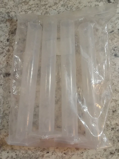 Set Of 4 Plastic Graduated Cylinder 100 ml Hex Bottom With Easy Pour Tops