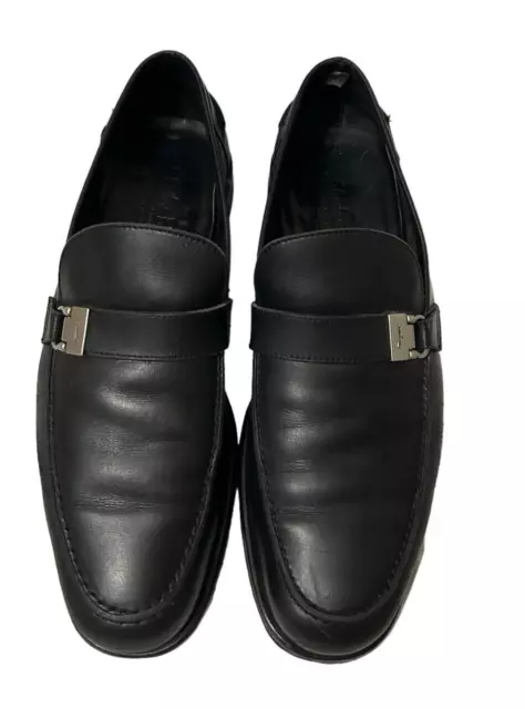 SALVATORE FERRAGAMO MEN’S Black Leather Tangeri Loafers Slip On Dress ...