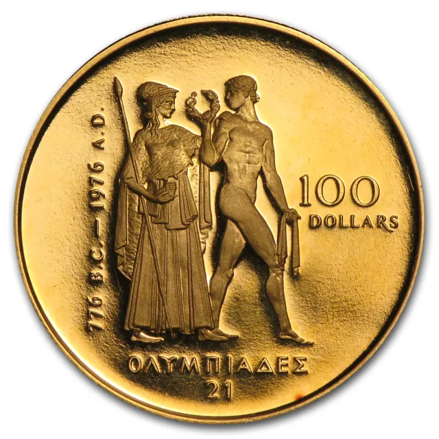 1976 Canada 1/2 oz Proof Gold $100 Olympic - SKU #8574