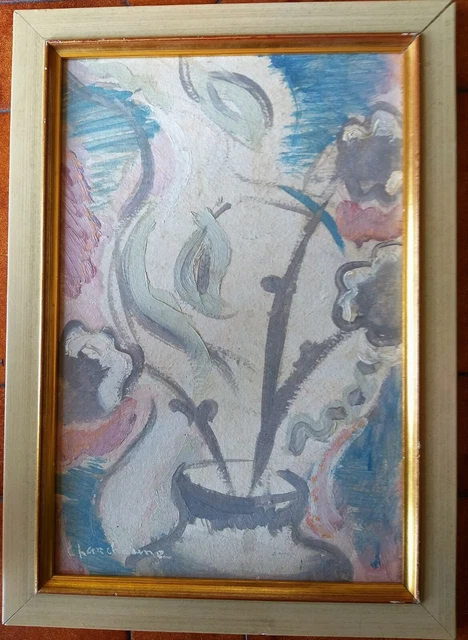 Serge Charchoune RUSIA 1888-1975 EXPRESIONISMO BODEGON DE FLORES OLEO/CARTON