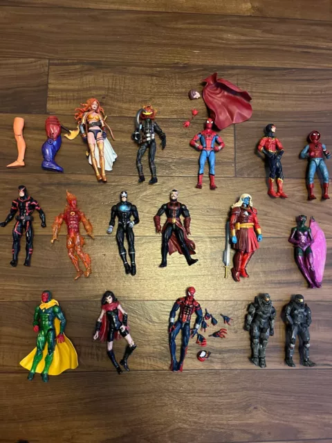 Marvel Legends LOT Angela Spiderman  Carnage Avengers Vision Storm (16 figures)