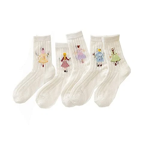 Transparent Socks Women 5 Pairs Ultrathin Fishnet Ankle Socks See Through Sheer