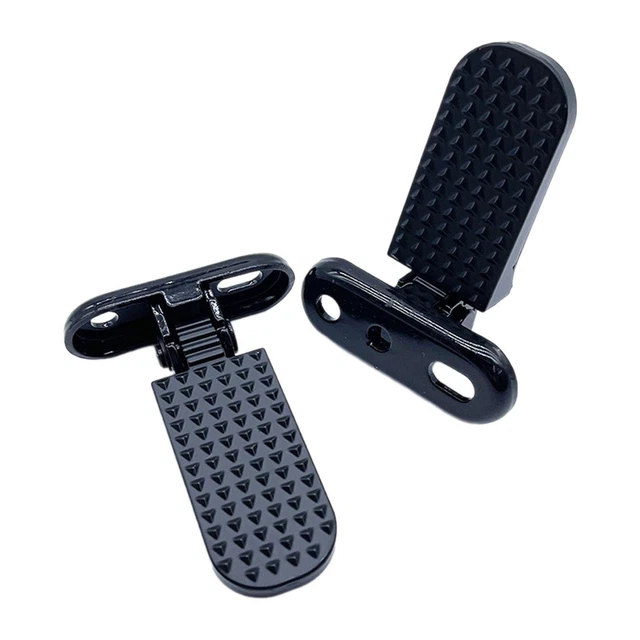 Foldable Electric Bike Rear Pedal - Aluminum Alloy Anti-Slip Footrest For E-Bikes & Mountain Bicycles | Black, Pair