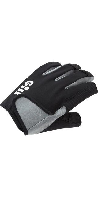 Gill Mens Deckhand Short Finger Sailing Yachting and Dinghy Gloves - Black
