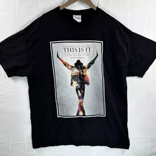 Michael Jackson T Shirt  This Is It  - 2009 Movie Promo Shirt Black Size XL NWOT