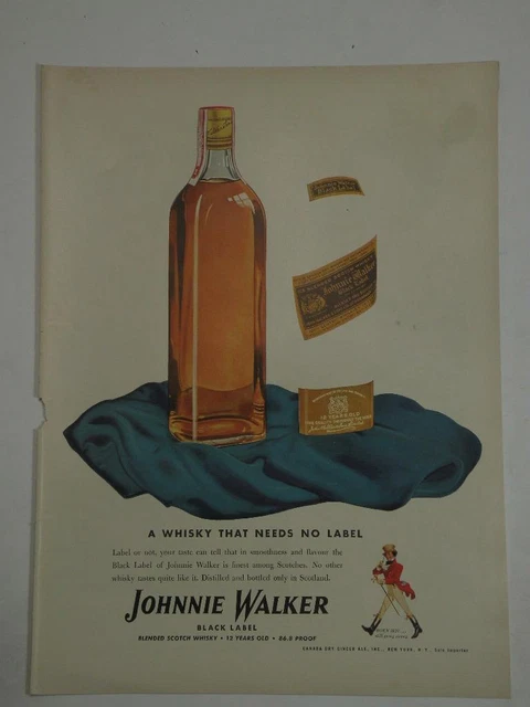 Magazine Ad* - 1942 - Johnnie Walker Black Label Whiskey - World War II