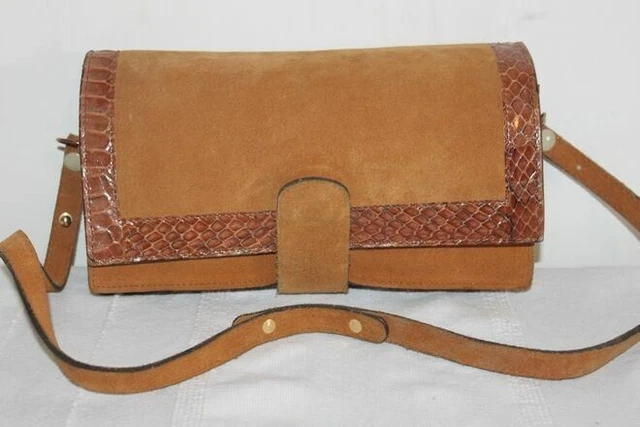 Pochette Bandoulière Camaïeu Cuir Daim Brique - NEUVE Avec étiquettes