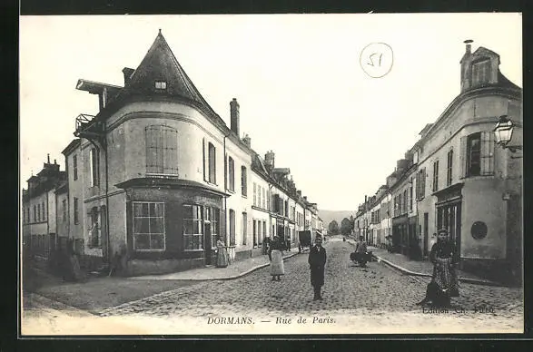 CPA Dormans, Rue de Paris, Street View 1916