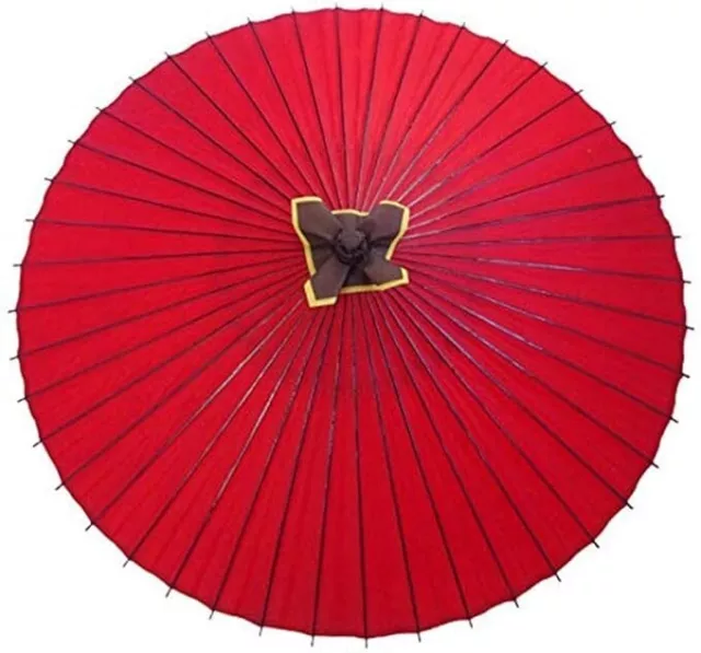 YAMAMOTO made Traditional Japanese Umbrella Janome Rain RED Paper & Bamboo New