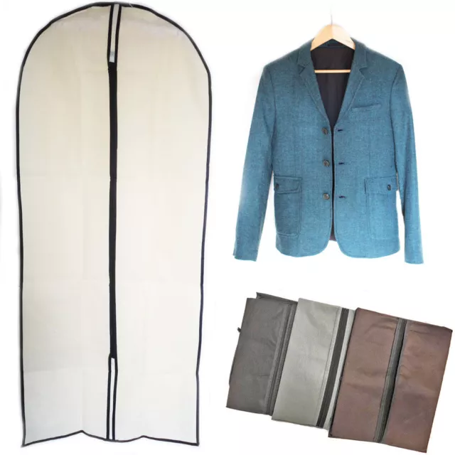 Garment Cover Bag Dress Suit Coat Breathable Protector Zip Carrier Travel 60x 90