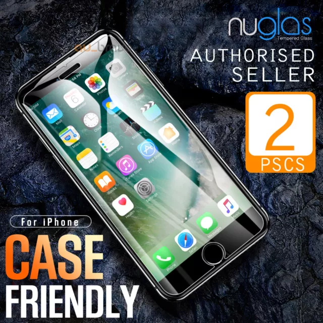 2x Apple iPhone 8 Plus 7 6s se 5s GENUINE NUGLAS Tempered Glass Screen Protector