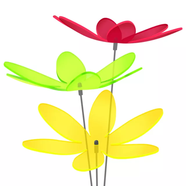 3 Stück SUNPLAY Sonnenfänger Ø20cm Suncatcher, Gartenstecker Lotusblume FARBMIX