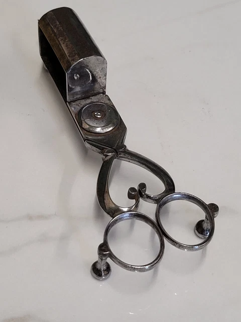antique silver plate wick trimmer candle snuff