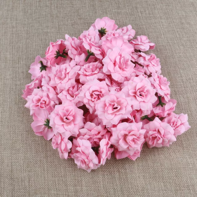 50 Pcs Rosa Decorativa Di Nozze Artificiale Capolini Abbellimenti 2