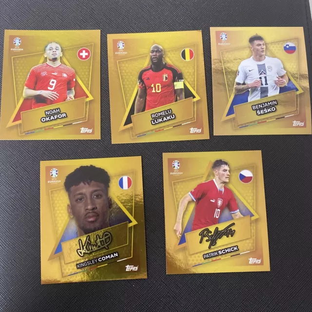 Topps EURO EM 2024 Gold Star Player SP Lot Okafor Lukaku Sesko Coman Schick