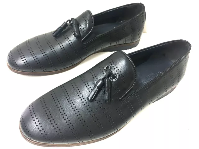 Neuf Mode Mocassin Mocassins Noir Cuir Chaussures Homme Design Trous Slipper