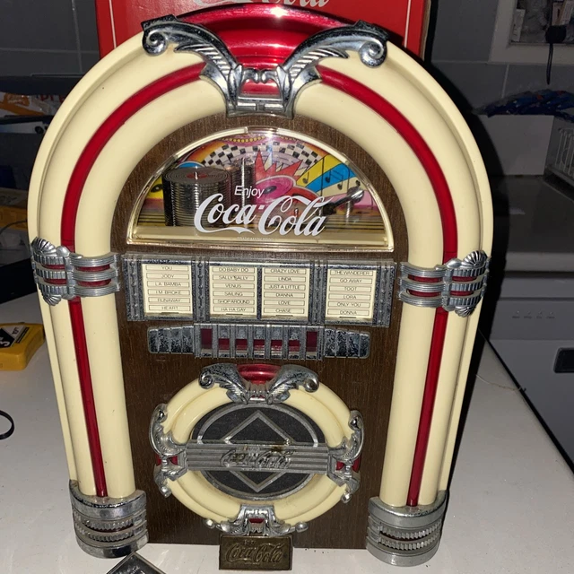 COCA COLA MINI Classic Jukebox Retro Cassette Player AM/FM