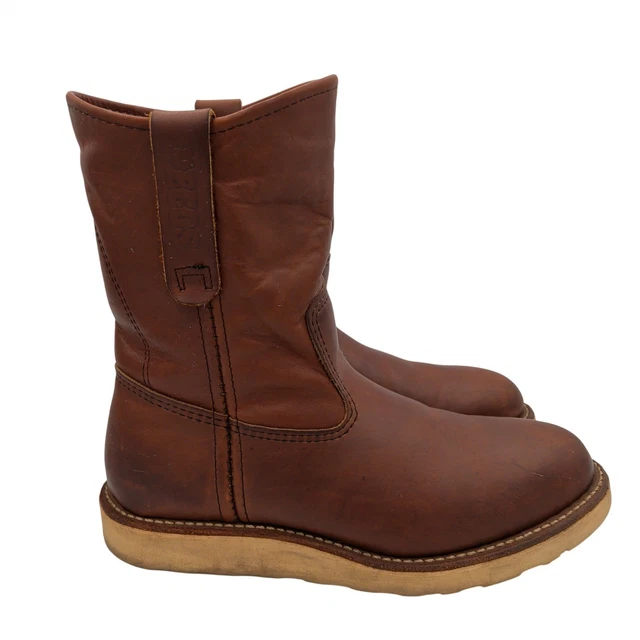 RED WING 866 Pecos Engineer Mens 7.5 D Brown Leather Pull On Work Boots ...