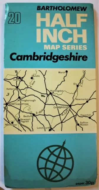 Vintage Bartholomew Half-Inch Map Series Sheet 20 Cambridgeshire