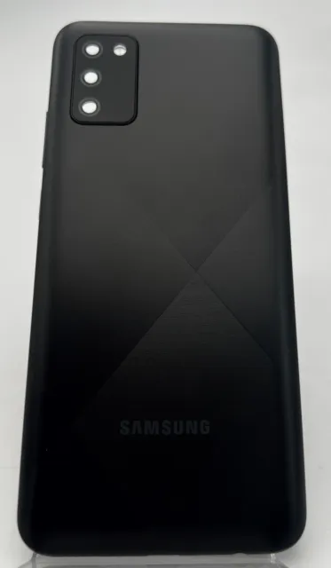 Battery Rear Door Cover + Camera Lens for Samsung A03S +Upper Middle Frame BLACK