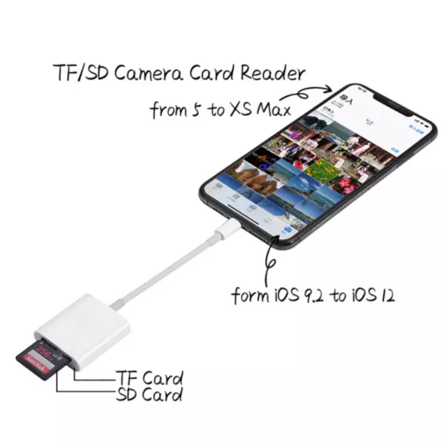 Micro SD Tf Carte Mémoire Lecteur pour IPHONE X XS XR 7 6S 6 8 Plus 5S Se 11 Ios 2