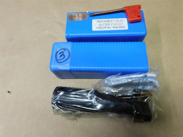 Shars 1x1.25 T SLOT Indexable End Mill Shank with Inserts 404-8609 LOT # 3
