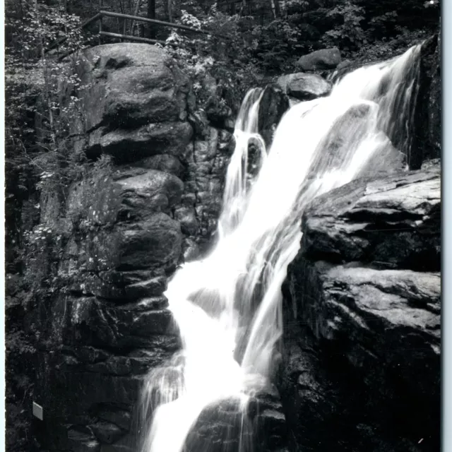 c1950s Franconia, NH RPPC Avalanche Falls Flume Gorge Real Photo Postcard A163