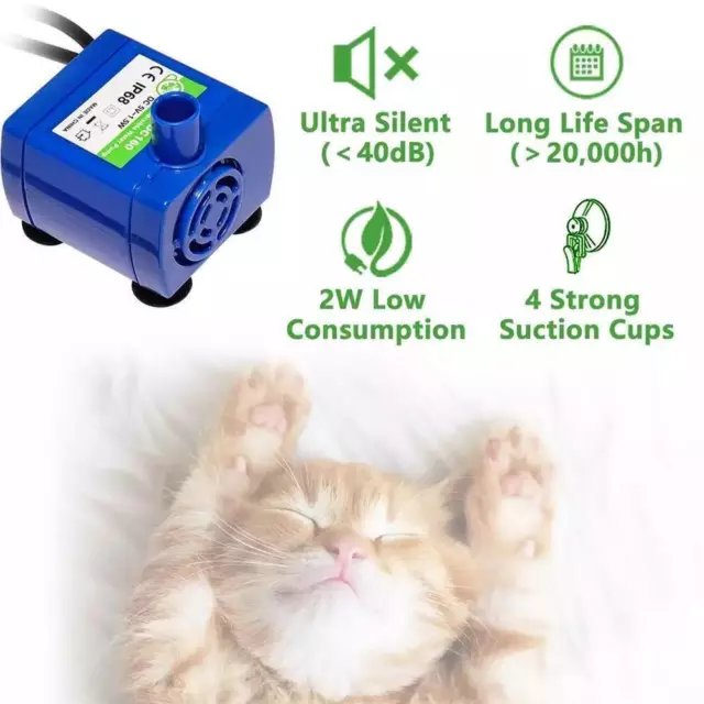 Replacement Pump For Cat/Dog Mate Pet Fountains Pet G1 New Pump Fountain O9C3 2