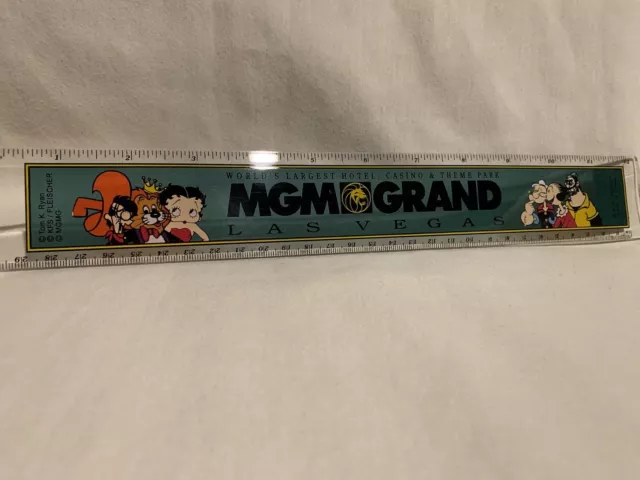 MGM Grand Las Vegas Plastic Ruler Betty Boop Popeye The Sailor