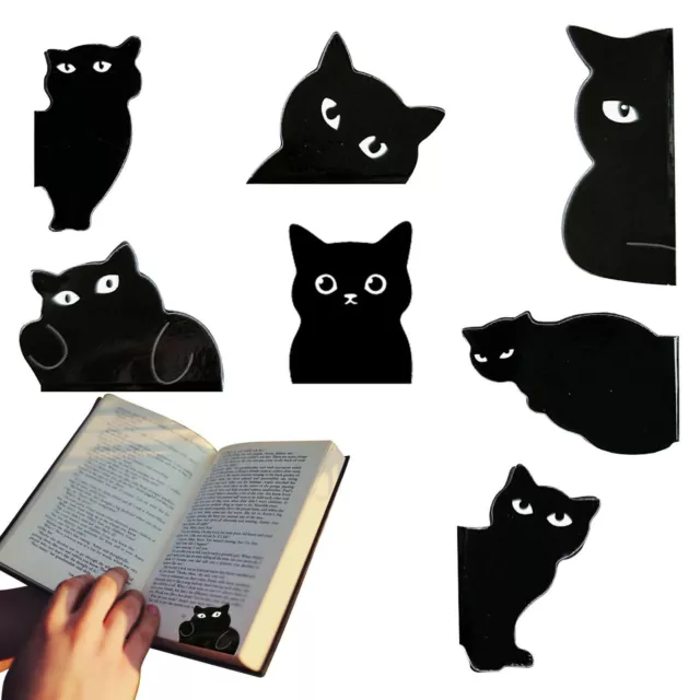 7pcs Cat Book Markers Clip Cute Magnetic Book Page Mark Clip Set for Book Lovers